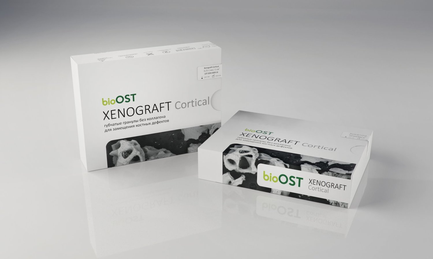 Костные гранулы Xenograft Cortical 0.5-1мм, 0.5 см3 (100% кортикальный слой) X-Cr-1-05